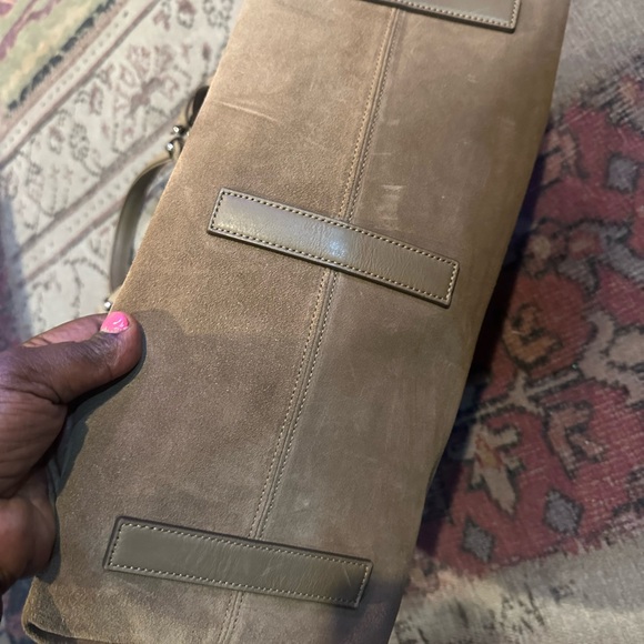 Ralph Lauren Purple Label SUEDE medium BRIDLE BAG IN DEEP TAUPE no dust bag - Picture 5 of 15